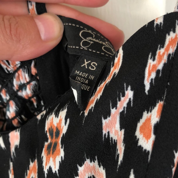 Black pattern strappy fit and flair dress - Picture 6 of 7